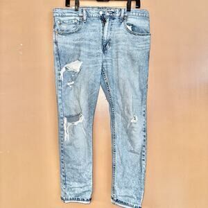 Levi's Levi Strauss Men's Slim Straight Distressed Blue Denim Jeans- Size 33/30